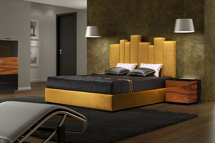 Glam Bed and Bedsidetable